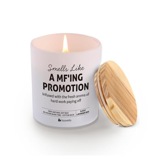 Smells Like A Promotion Congratulations Gifts On New Job Promotion Gifts for Coworkers Friends Scented Candle Home Office Jar Candle Sage Floral Lavender Scent Soy Wax 9.5 oz