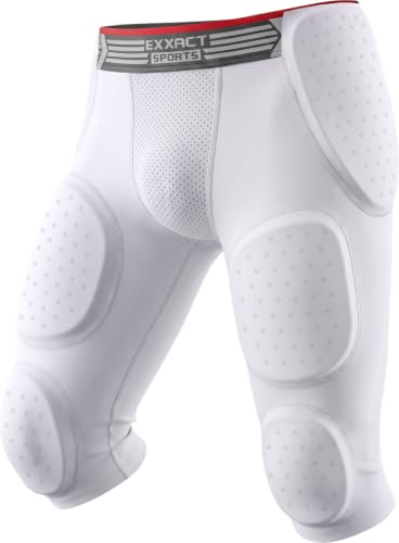 Exxact Sports Battle 7-Pad Adult Football Girdle for Men with Cup Pocket, Lightweight Padded...