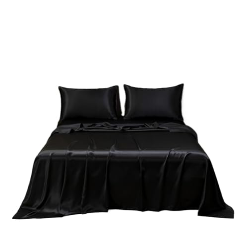 Sábanas de satén contra el frizz: fundas de almohada de seda simulada King Size 2