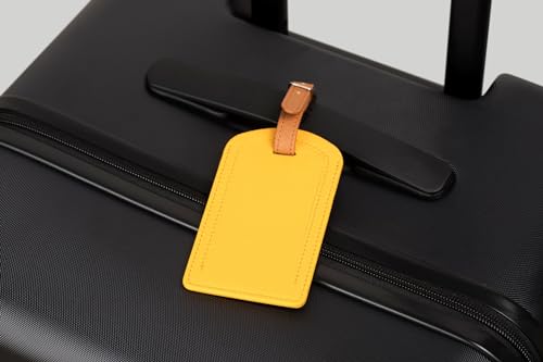 Premium Colored Luggage Tags for Luggage, Travel Bags and Suitcases by Adventure Goods - Yellow (Pack of 2)3