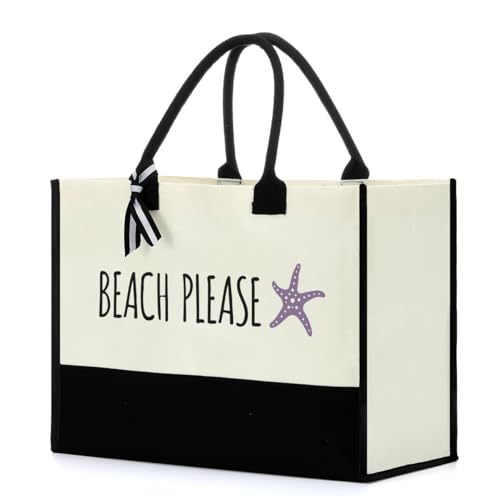 FORBIDDEN PAPER Beach Bag Beach Tote Beach Bags for Women Travel Bag Beach House Gifts Beachy Gifts for Women Beach Lover Friends Birthday Christmas Handbag Shoulder Bag Nautical Ocean Gifts - Main Image