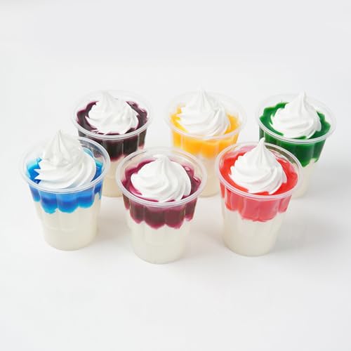 Shirfloral 6Pcs Fake Sundae Models Simulation Ice Cream Models Artificial Ice Cream Cups for Home Kitchen Shop Window Display Decoration (6)