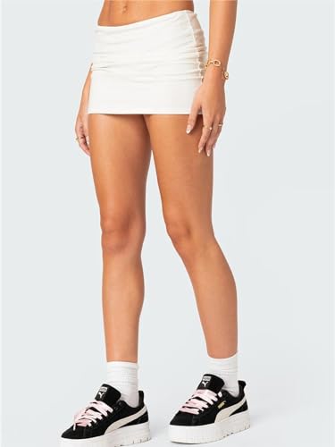 Alyweatry Women Y2k Basic Bodycon Mini Skirt Low Rise Stretchy Aesthetic Going Out Club Skirt Trendy Streetwear2