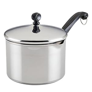 Farberware Classic Stainless Steel 3-Quart Covered Straining Saucepan – – Silver