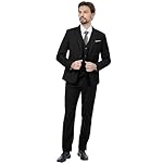 MAGE MALE Mens 3 Piece Slim Fit Suits Tuxedo Suit Set Prom Wedding Suits Two Button Blazer Jacket Vest Pants with Tie - Image 2