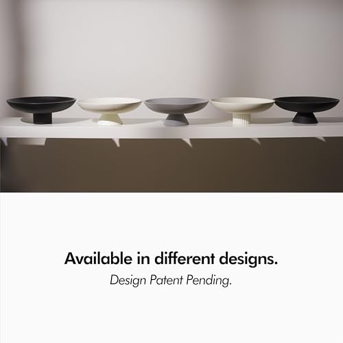 KIVY Concrete Fruit Bowl for Kitchen Counter - Large Decorative Bowl for Home Decor - Modern Key Bowl for Entryway Table - Pedestal Bowl - Decorative Bowls for Home Decor - Black Fruit Bowl Decor - Image 7