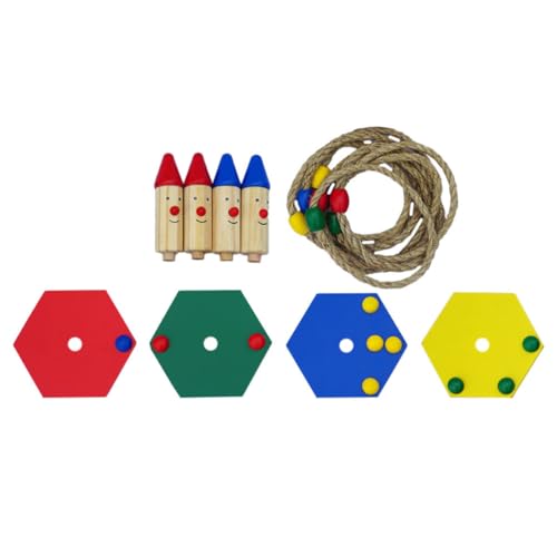 Aros de madera coloridos ifundom para coordinación ojo-mano y juego exterior