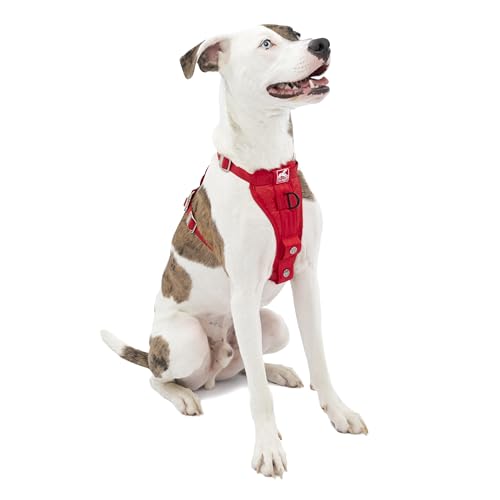 Kurgo Tru-Fit Hundegeschirr, Crash-Test-erprobtes Auto-Sicherheitsgurt, Für Hunde von 2 bis 5 kg, Größe M, Rot