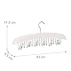 Relaxdays Gürtelhalter Kleiderschrank, Haken für 12 Gürtel, 360° drehbarer Haken, Lotusholz, 17,5x43x5,5 cm, weiß/Silber