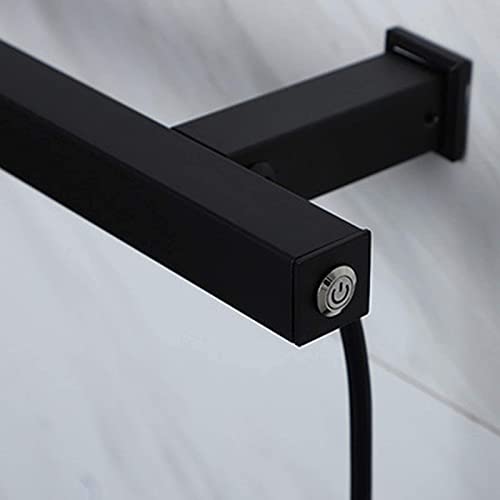 Toallero eléctrico calefactable de Pared, toallero de Acero Inoxidable 304, radiador para baño, Color Negro.