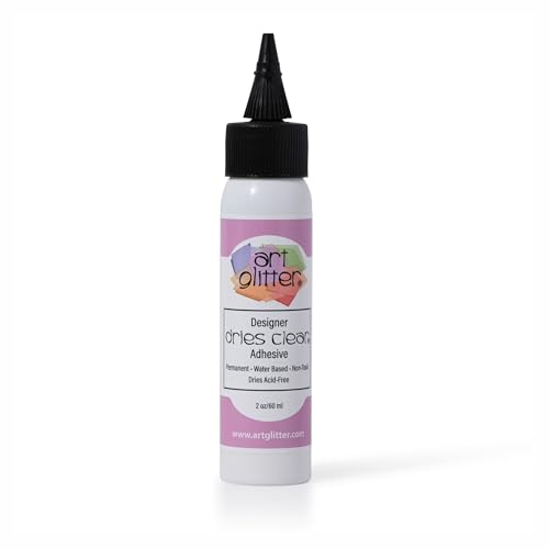 Art Institute Glitter Designer Dries Clear Craft Glue 2oz Bottle Acid-Free Precision Glue for DIY Crafts