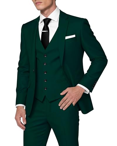HUUTOE Dark Green Suit for Men Emerald Green Mens...