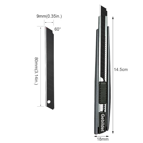 Image of Gebildet 5pcs Right and Left Hand Self-Lock Cutter Knife /Black 9mm Blades /60 Blace Knife /Utility Knife /Graphic Knife (G300)