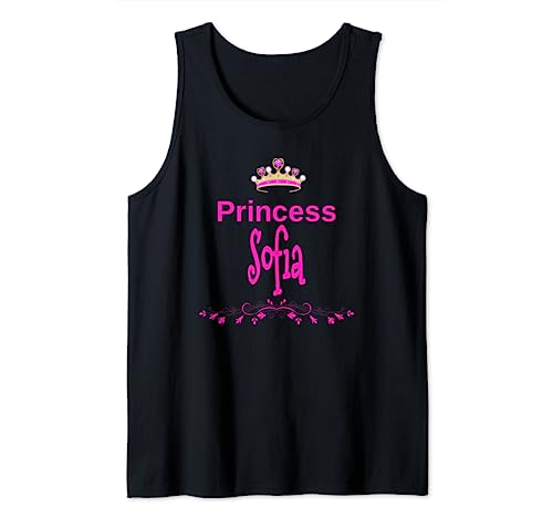 Princesa Sofia t-shirt sem mangas, Preto, S
