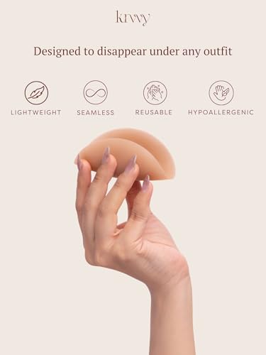 Image of Krvvy Invisible Nipple Pasties | Silicone Nipple Covers | Reusable upto 50 Times | Skin-Friendly Self Adhesive Pasties for Women | Nipple Pasties - 2 Pcs