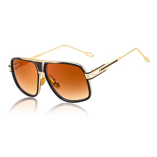 FEISEDY Sunglasses Mens Oversized Retro Metal Steampunk Shades Sunnies Fishing Driving B0272