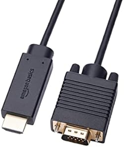 Amazon Basics HDMI (Source) to VGA (Display) Cable (NOT Bidirectional), Gold-Plated, 6 Feet, Black