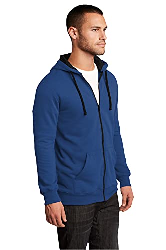 District Men's Young The Concert Fleece Full Zip Hoodie L Deep Royal4