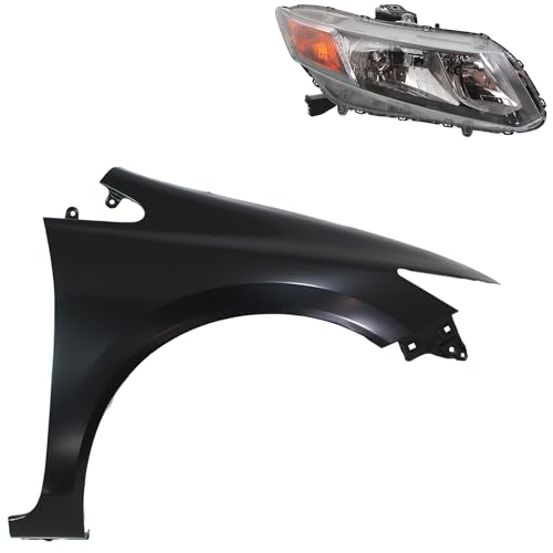 Garage-Pro Passenger Side Headlight Kit for Honda Civic 2012 Halogen With bulb(s) W/Fender Replaces# 33100TR0A01 60211TR6305ZZ
