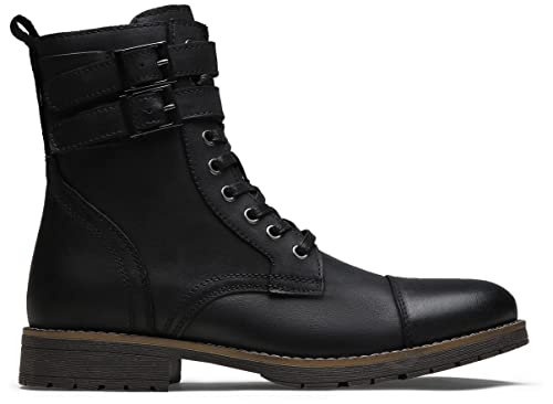 Image of Vostey Mens Boots Motorcycle Casual Boots for Men Zipper Fashion Chukka Boots Mens