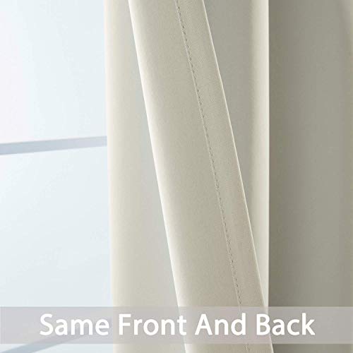 Yakamok Blackout Curtains Room Darkening Thermal Insulated Grommet top Window Curtains for Living Room, 52 x 72 Inch, Light Beige, Set of 2