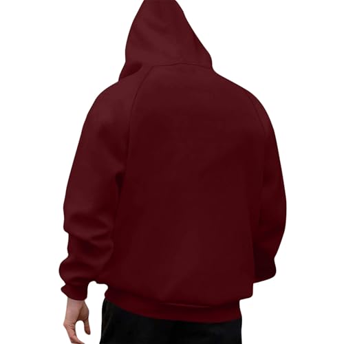 Ymosrh Men's Casual Hoodies, Long Sleeve Letter Print Pullover Hooded Sweatshirts with Pocket, M-5XL4