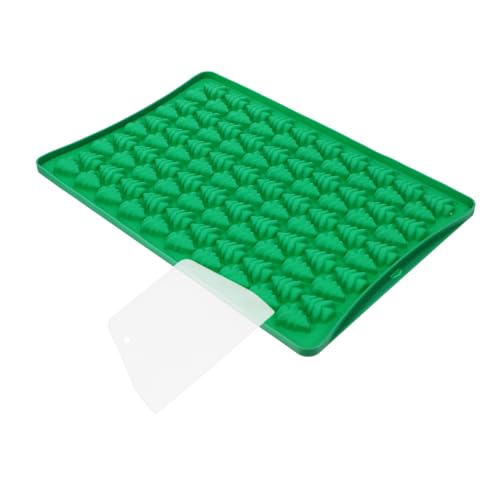 OUNONA 1 Juego molde de arbol de navidad hornada Mantecada suministros para hornear de navidad pino árbol moldes de silicona para dulces moldes de dulces de chocolate gel de sílice Verde