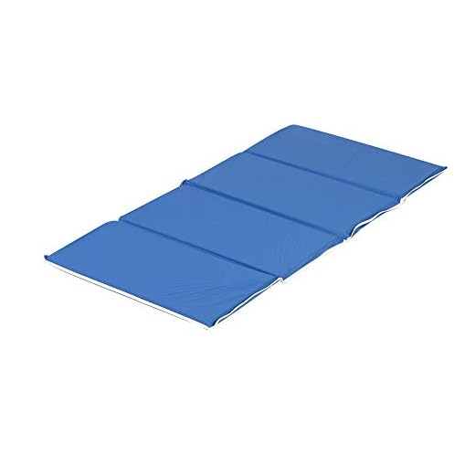 Children's Factory - CF400-052 1" Tough Duty Folding Blue Rest Mat for Toddlers & Kids, 4-Fold Daycare Sleeping Floor Mat, Portable Foam Napping Mats, 10 Pack