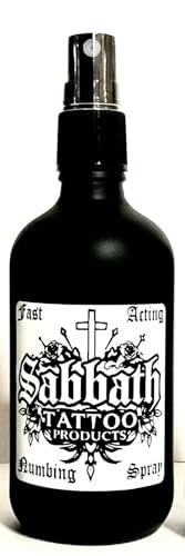 Sabbath Tattoo Products Fast Acting Numbing Spray Caution: Do Not Spray in Eyes or Mouth 2 Fl Oz Mist Bottle