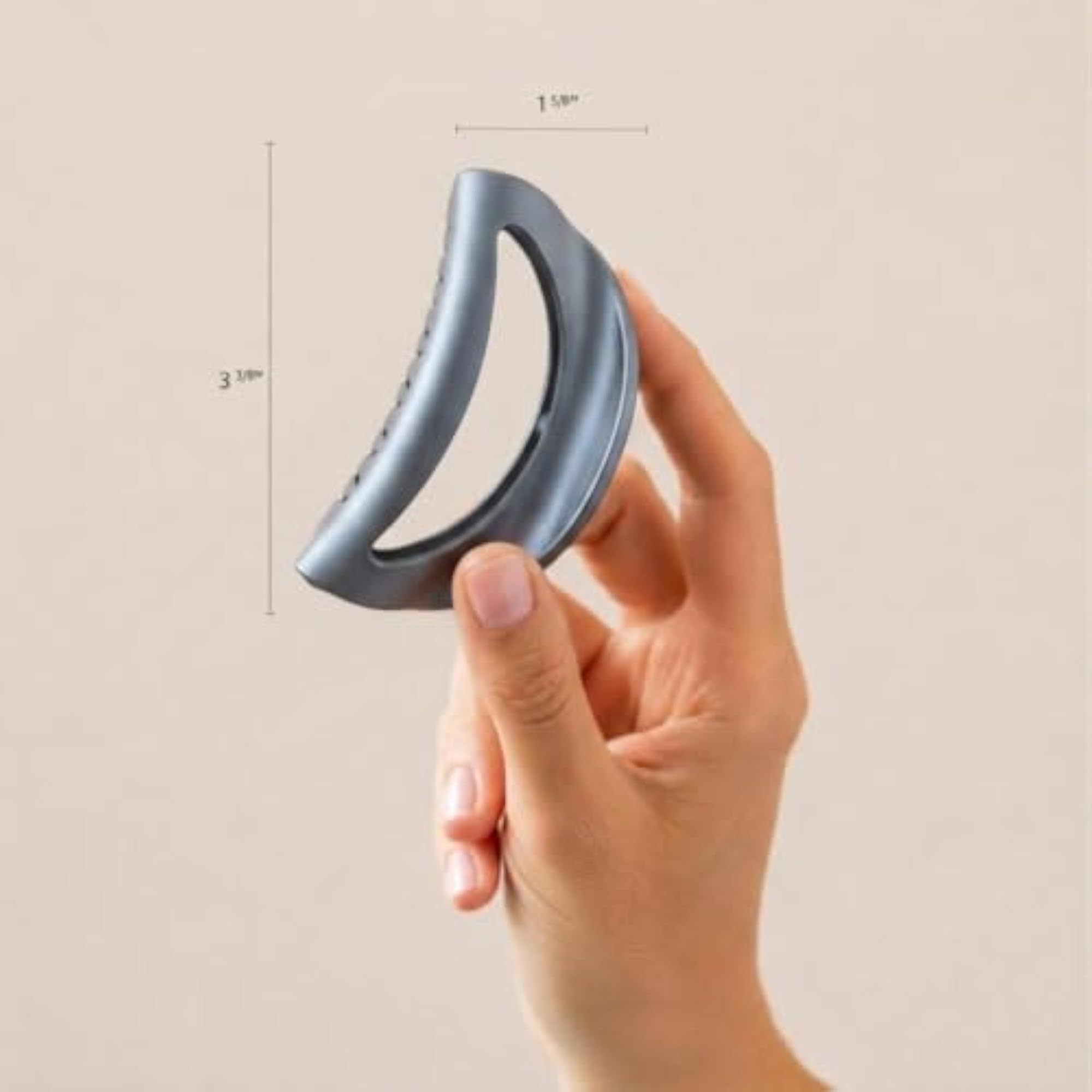 Matte Graphite Large Cutout Curve Jaw Hair Clip