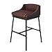dmsc Krzesło barowe, krzesło barowe ze skóry PU, wysoki stołek retro, wysokie krzesło do kawiarni, wysokie krzesełko do herbaciarni, żelazny wysoki stołek (kolor: Brązowy)