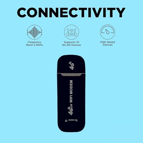 Image of 4G /5G LTE Wireless USB Dongle with All Sim Card Network Support High Speed Portable | Single Band Plug & Play Data Card Stick with Up-to 150Mbps WiFi Hotspot