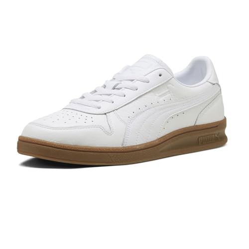 PUMA Mens Indoor Leather Lace Up Sneakers Shoes Casual - White2