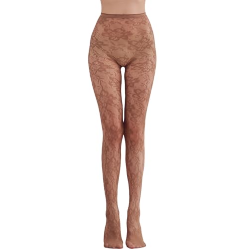 Image of Sahabowi Fishnet Pantyhose For Women Sheer High Waist Tights Control Top Mesh Stockings, Pantyhose12