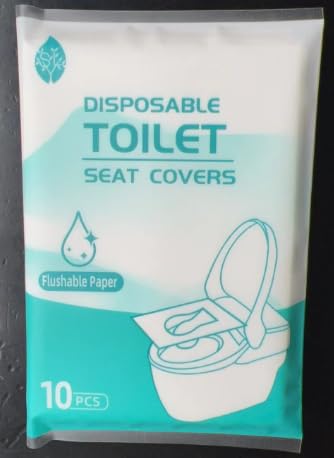 WUFANC 80 Piezas Protector WC Desechable Antibacteriano Biodegradable Empaque Individual Cubiertas Asiento Universal para Adultos y Niños Viajes Aire Libre Baños Públicos Hoteles Avión