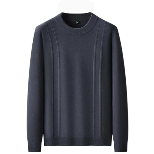 Men Solid Casual Pullover Wool Sweater Crew Neck Soft Warm Long Sleeve Knit Jumper
