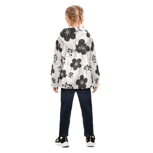 GuoChe Black Flowers Boys Sherpa Jacket4