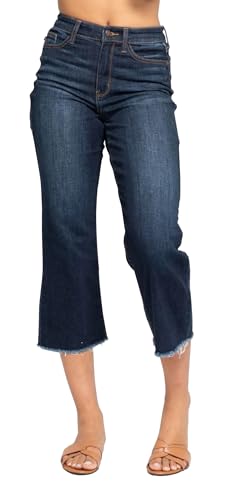 Judy Blue Women's High Waist Cropped Wide Leg Jeans