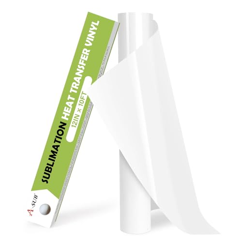 A-SUB Sublimation HTV for Light Fabric Clear Sublimation Vinyl 12 X 10FT Matte HTV Vinyl for Sublimation on Cotton Fabric T-Shirt Pillow Bag