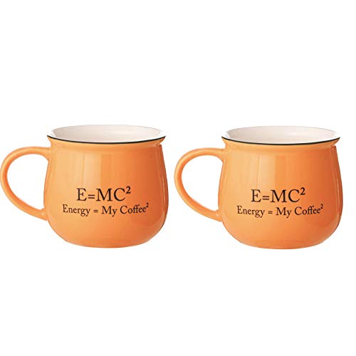 Image of JCPL Ceramic Coffee /Tea Mug - Set of 2, Orange, 350ml