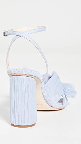Loeffler Randall Women's Camellia Pleated Bow Heel with Ankle Strap, Blue, 8 Medium US4