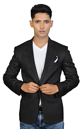 Image of Men's Casual Slim One Button Solid Blazer