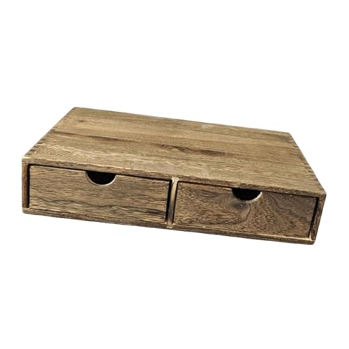 Llazsybz Soporte para Cápsulas de Café, Dispensador de Dos Cajones Y Soporte para Cafetera, Mueble de Madera Y Organizador de Cocina Adecuado para Encimera Y C, Marrón Oscuro, Individual