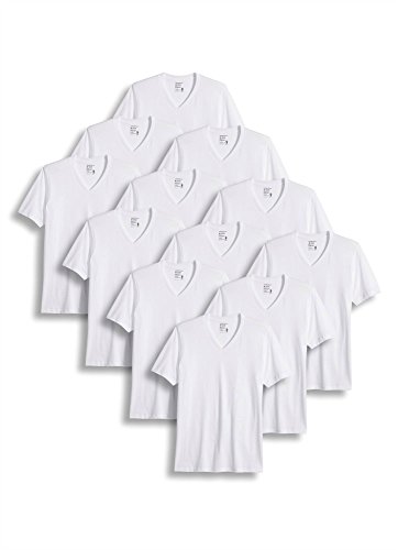 Jockey Men's T-Shirts Big & Tall Classic V-Neck T-Shirt - 12 Pack, White, lt