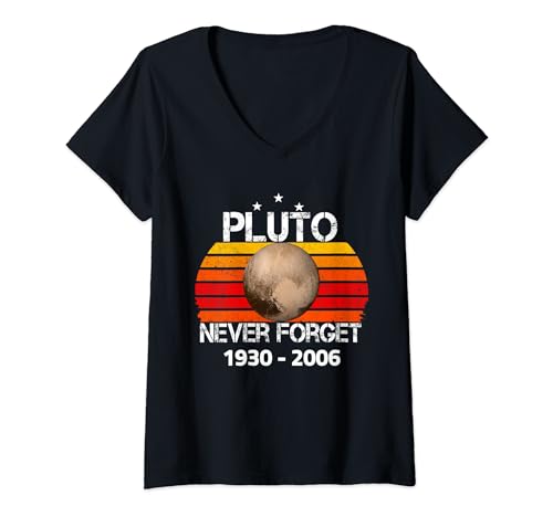 Nunca olvides el divertido espacio retro de Plutón, dicho divertido de la ciencia Camiseta Cuello V