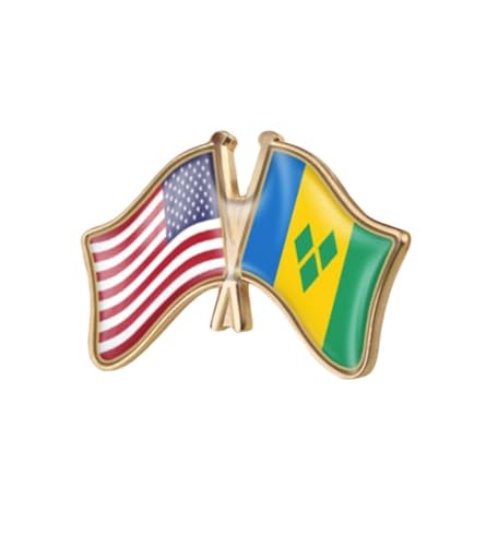 Image of World Most Countries Single Pin Brooch Badge United States USA America and Other Countries Cross Friendship Pin Badge for Men Women