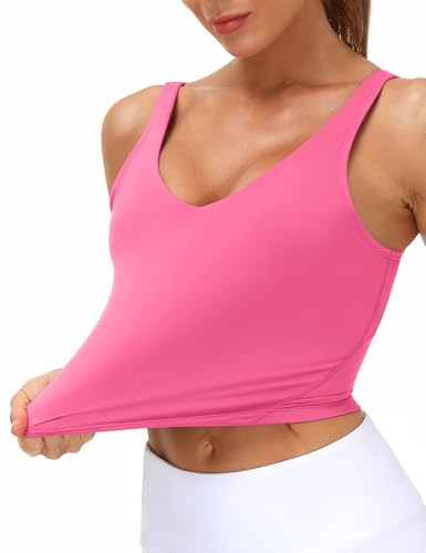 Image of THE GYM PEOPLE Womens' Sports Bra Longline Wirefree Padded with Medium Support