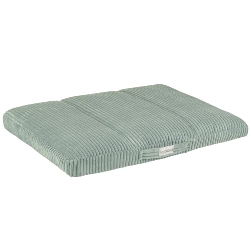 Petsona Hundebett Hundekissen Rippenstrickstoff rutschfeste Unterseite Weichschaum, Grün,L