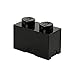 Produktbild LEGO Aufbewahrungsstein, 2 Noppen, Stapelbare Aufbewahrungsbox, 2,6 l, schwarz