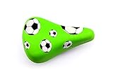 VENTURA Kinder Sattel für Fahrrad Laufrad Roller Grün mit Motiv Fußball, ab 12 Zoll bis 24 Zoll